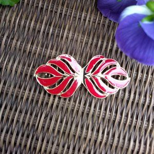 vintage 80s DIY no sew floral leaf belt buckle clasp EUC